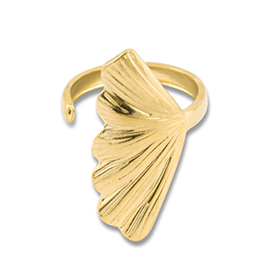 Roestvrij stalen (RVS) Stainless steel ringen blad Gold