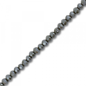 Top Facet kralen 3x2mm disc Chromium oxide dark green-pearl shine coating