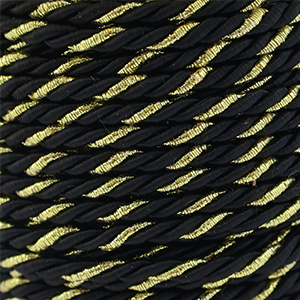 Trendy koord twisted 3mm Black-gold