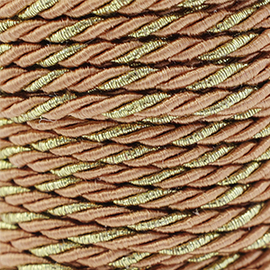 Trendy koord twisted 3mm Camel brown-gold