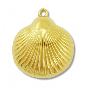 Roestvrij stalen (RVS) Stainless steel bedels schelp Gold
