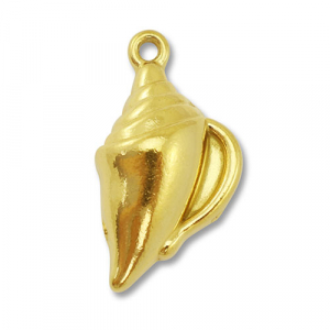 Roestvrij stalen (RVS) Stainless steel bedels schelp Gold
