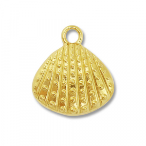 Roestvrij stalen (RVS) Stainless steel bedels schelp Gold