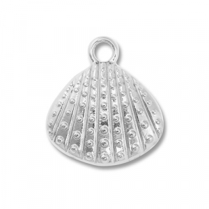 Roestvrij stalen (RVS) Stainless steel bedels schelp Silver