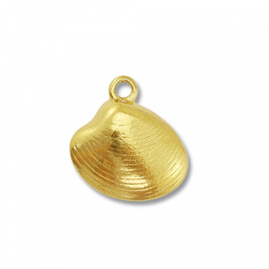 Roestvrij stalen (RVS) Stainless steel bedels schelp Gold
