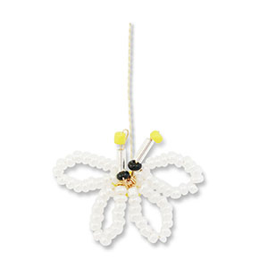 Hangers van glaskralen vlinder White-yellow-black