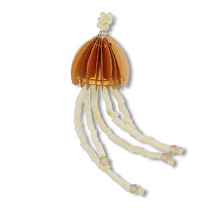 Hangers van glaskralen kwal Brown-nude-transparent brown