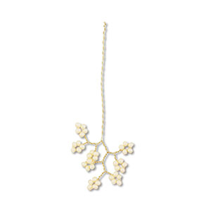 Hangers van glaskralen bloem Gold-off white