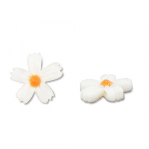 Schelp kralen bloem White (natuurlijke kleur schelp)-orange