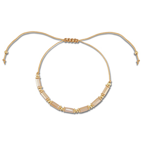 Trendy armbanden mixed beads Light brown-gold