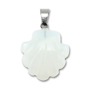 Natuursteen hangers glas schelp Transparent white