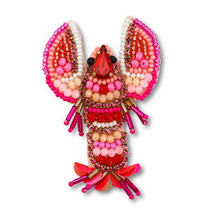 Broches kreeft Multicolour pink-red-white