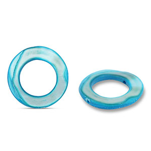 Schelp kralen 20mm rond Blue