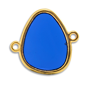 Bedels DQ metaal tussenstuk Blue-Goud (nikkelvrij)