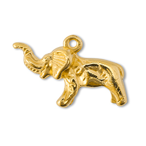 Bedels DQ metaal olifant Goud (nikkelvrij)
