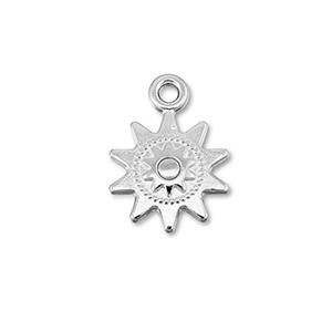 Bedels DQ metaal zon Antiek zilver (nikkelvrij)