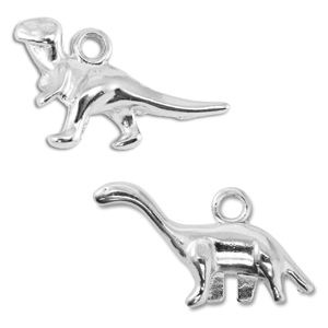 Bedels DQ metaal dinosaurus Antiek zilver (nikkelvrij)