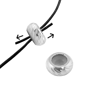 Roestvrij stalen (RVS) Stainless steel onderdelen smart bead stopper met motief 7mm Silver