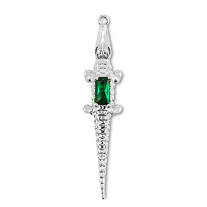Brass TQ metaal bedels krokodil Silver-dark green