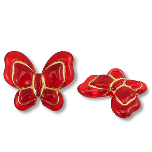 Acryl kralen vlinder Red-gold