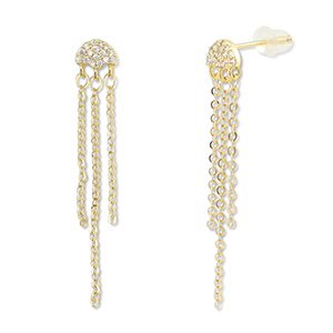 Brass TQ metaal oorbellen / oorstekers kwal Gold-transparent