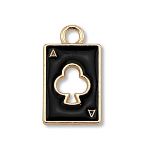Bedels metaal enamel kaart Gold-black