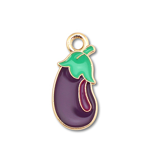 Bedels metaal enamel aubergine Gold-dark purple-green