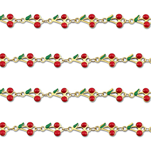 Roestvrij stalen (RVS) Stainless steel onderdelen jasseron kers Gold-red-green