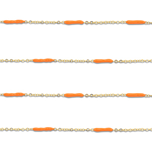 Roestvrij stalen (RVS) Stainless steel onderdelen jasseron met staaf Gold-orange