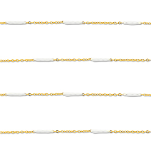 Roestvrij stalen (RVS) Stainless steel onderdelen jasseron met staaf Gold-white