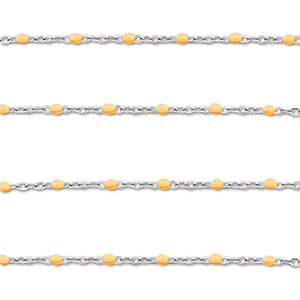 Roestvrij stalen (RVS) Stainless steel onderdelen jasseron 1mm Silver-peach orange