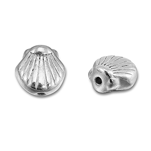 Roestvrij stalen (RVS) Stainless steel kralen schelp Silver