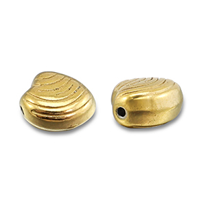 Roestvrij stalen (RVS) Stainless steel kralen schelp Gold