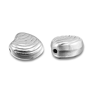 Roestvrij stalen (RVS) Stainless steel kralen schelp Silver