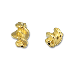 Roestvrij stalen (RVS) Stainless steel kralen twisted Gold