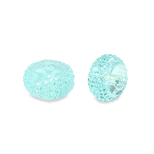 Resin kralen rondellen 6mm Light blue