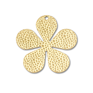 Roestvrij stalen (RVS) Stainless steel bedels bloem Gold