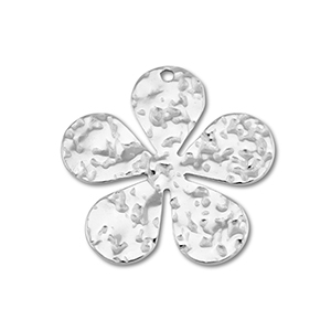 Roestvrij stalen (RVS) Stainless steel bedels bloem Silver
