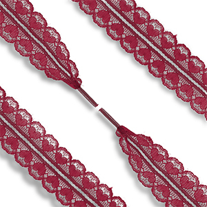 Trendy veters kant met hart Red