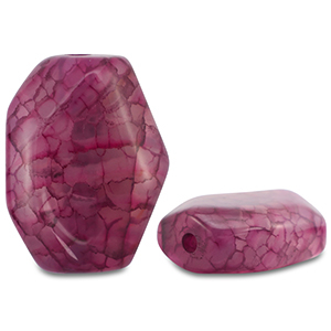 Natuursteen kralen agaat irregular Magenta purple