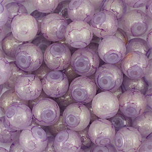 4 mm glaskralen met glitters Purple-gold