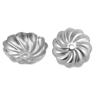 Roestvrij stalen (RVS) Stainless steel onderdelen kralenkap bloem Silver