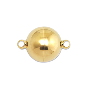 Roestvrij stalen (RVS) stainless steel onderdelen magneetsluiting bal 12mm Gold