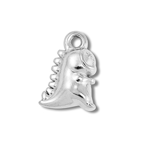 Roestvrij stalen (RVS) Stainless steel bedels dinosaurus Silver