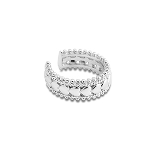 Roestvrij stalen (RVS) Stainless steel oorbellen ear cuff hart Silver