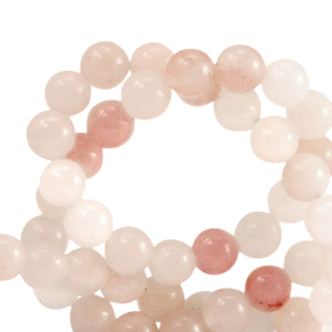 Natuursteen kralen kwarts 6mm Peachy-off white