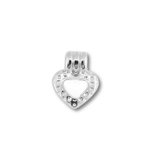 Bedels DQ metaal hart Antiek zilver (nikkelvrij)-white