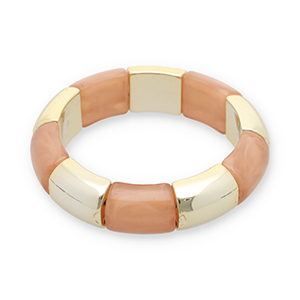 Resin armbanden Gold-terracotta rose