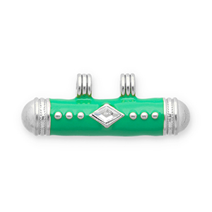 Roestvrij stalen (RVS) Stainless steel message bead bedels Silver-green-transparent