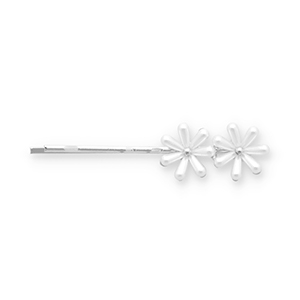Haaraccessoires schuifspeld madeliefjes Silver-white